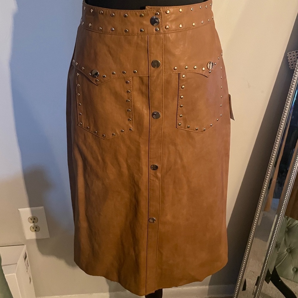 Zara vegan leather skirt with studs size small